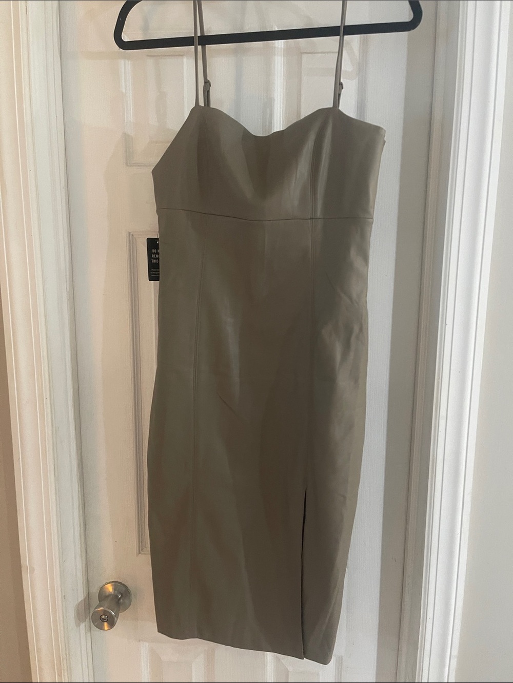 Express Strapless Olive-Taupe Sheath Dress
